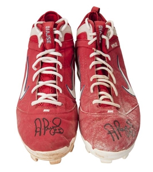 2011 Albert Pujols Game Worn and Signed Pair of Nike Cleats (MEARS)
